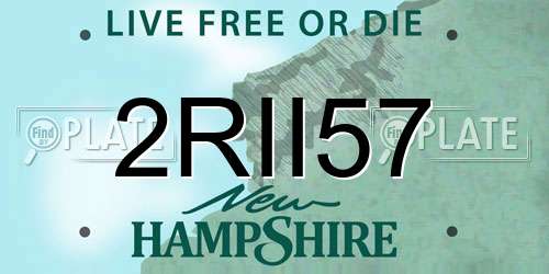 2RII57 New Hampshire License Plate