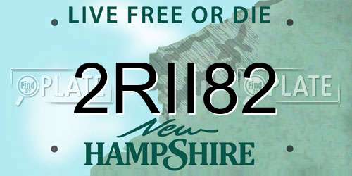 2RII82 New Hampshire License Plate