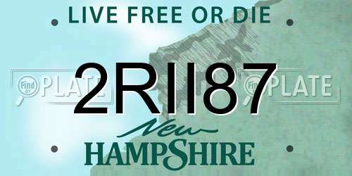 2RII87 New Hampshire License Plate