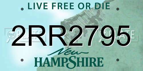 2RR2795 New Hampshire License Plate