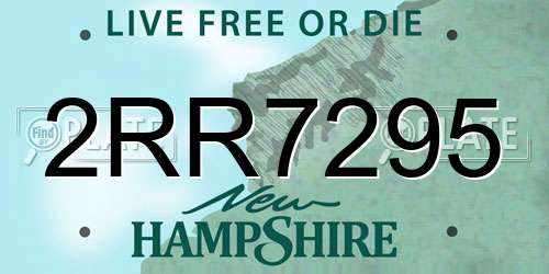 2RR7295 New Hampshire License Plate
