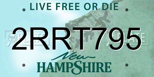 2RRT795 New Hampshire License Plate