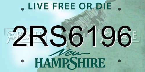 2RS6196 New Hampshire License Plate