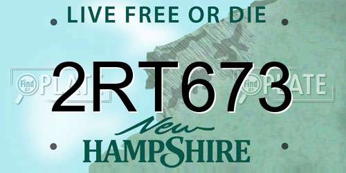 2RT673 New Hampshire License Plate