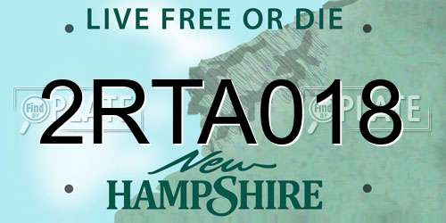 2RTA018 New Hampshire License Plate
