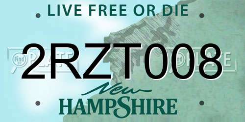2RZT008 New Hampshire License Plate