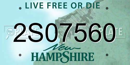 2S07560 New Hampshire License Plate