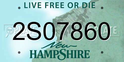 2S07860 New Hampshire License Plate