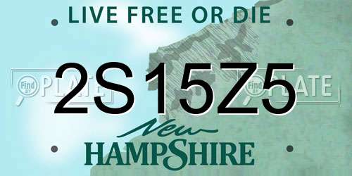 2S15Z5 New Hampshire License Plate
