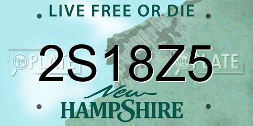 2S18Z5 New Hampshire License Plate
