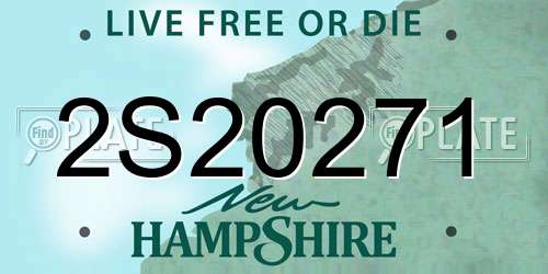 2S20271 New Hampshire License Plate