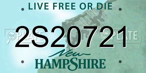 2S20721 New Hampshire License Plate