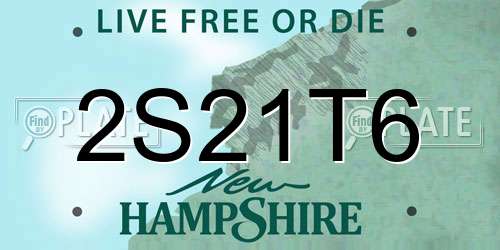 2S21T6 New Hampshire License Plate