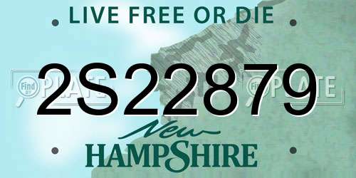 2S22879 New Hampshire License Plate