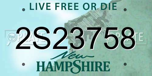 2S23758 New Hampshire License Plate