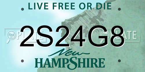 2S24G8 New Hampshire License Plate