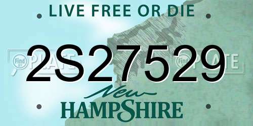 2S27529 New Hampshire License Plate