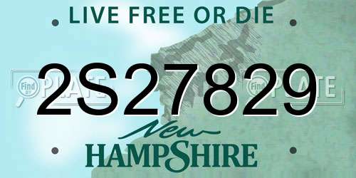 2S27829 New Hampshire License Plate