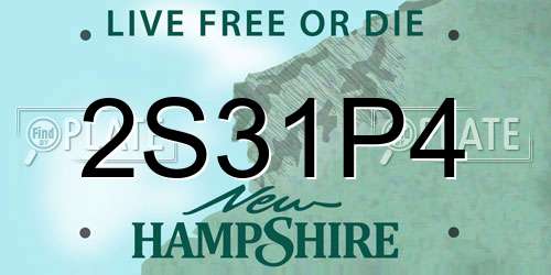 2S31P4 New Hampshire License Plate