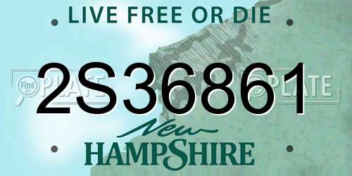 2S36861 New Hampshire License Plate