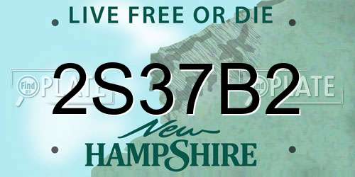 2S37B2 New Hampshire License Plate
