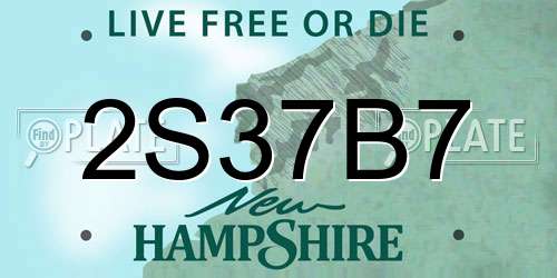 2S37B7 New Hampshire License Plate