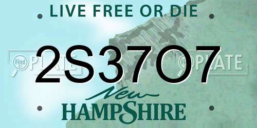 2S37O7 New Hampshire License Plate