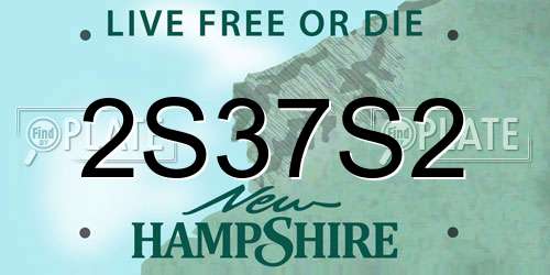 2S37S2 New Hampshire License Plate