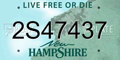 2S47437 New Hampshire License Plate