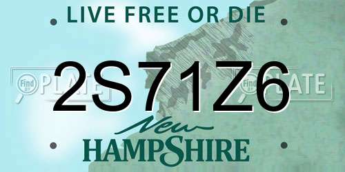 2S71Z6 New Hampshire License Plate