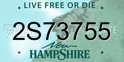 2S73755 New Hampshire License Plate