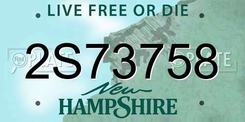 2S73758 New Hampshire License Plate