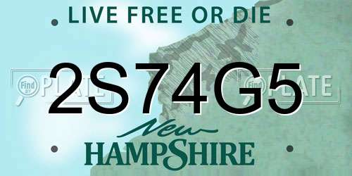 2S74G5 New Hampshire License Plate