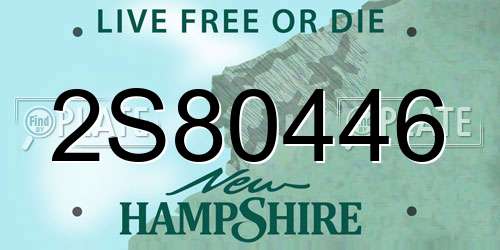 2S80446 New Hampshire License Plate