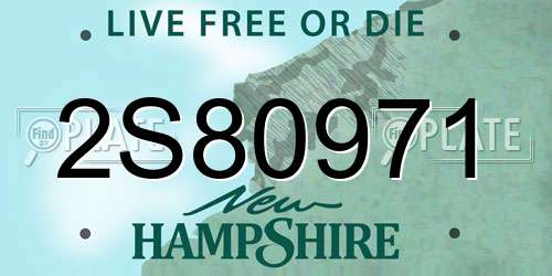 2S80971 New Hampshire License Plate