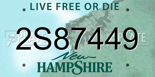 2S87449 New Hampshire License Plate
