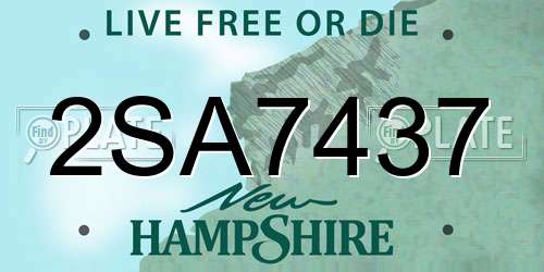 2SA7437 New Hampshire License Plate