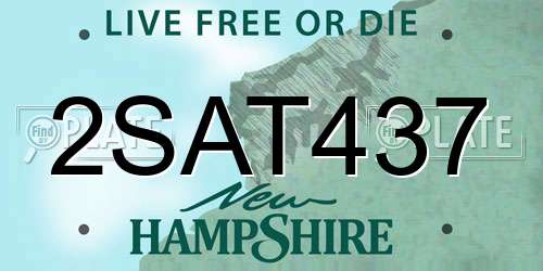 2SAT437 New Hampshire License Plate