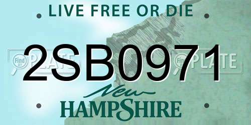 2SB0971 New Hampshire License Plate