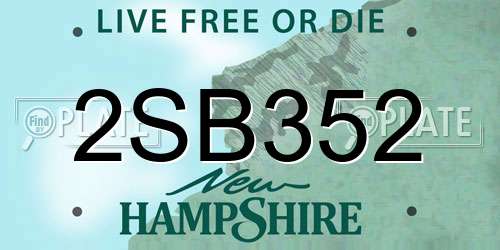 2SB352 New Hampshire License Plate