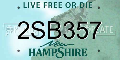 2SB357 New Hampshire License Plate
