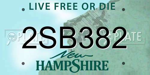2SB382 New Hampshire License Plate
