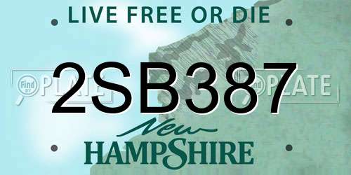 2SB387 New Hampshire License Plate