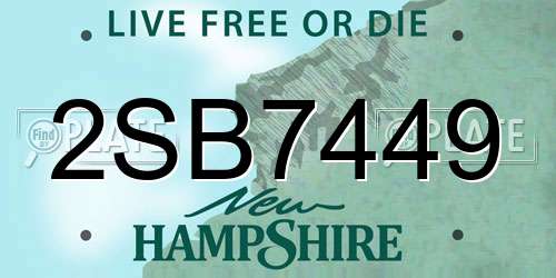 2SB7449 New Hampshire License Plate
