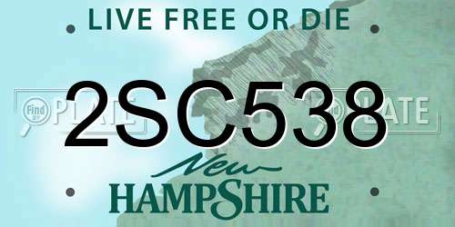 2SC538 New Hampshire License Plate