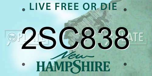 2SC838 New Hampshire License Plate