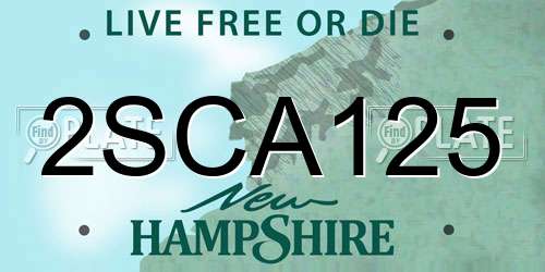 2SCA125 New Hampshire License Plate