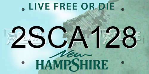 2SCA128 New Hampshire License Plate