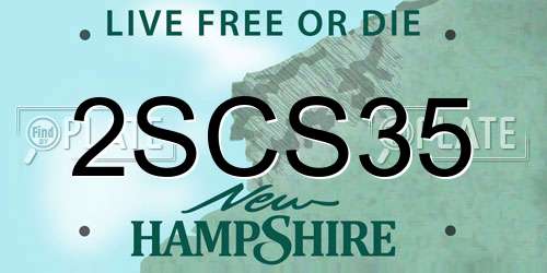 2SCS35 New Hampshire License Plate