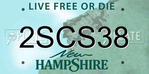 2SCS38 New Hampshire License Plate